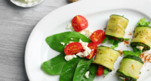 Grilled Zucchini Rolls and Goat Cheese