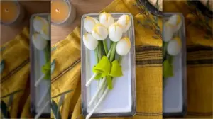 How to embellish your deviled egg tulips